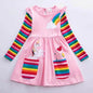 Girls' Unicorn Rainbow Flower Dress