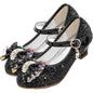 Girls'Heels Party Mary Jane Basic Pump Dress Crystal Bowknot