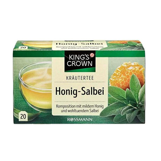 King's Crown Herbal Tea with Honey & Sage - Soothing, Natural Beverage for Relaxation - 20x2 gr Servings