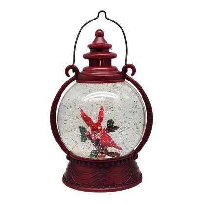 Cardinal Lighted Spinning Water Globe - Getting Ready To Fly