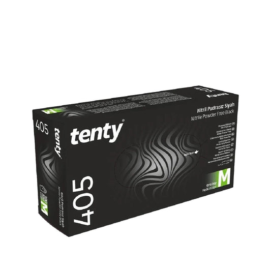 Tenty Nitrile Examination Gloves - Black, Medium, 100 Count - Latex-Free, Puncture Resistant Medical Gloves