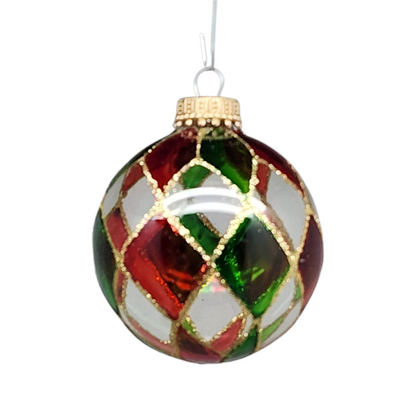 Krebs Value Glass Ornament 4 pack - Holiday Diamond Balls