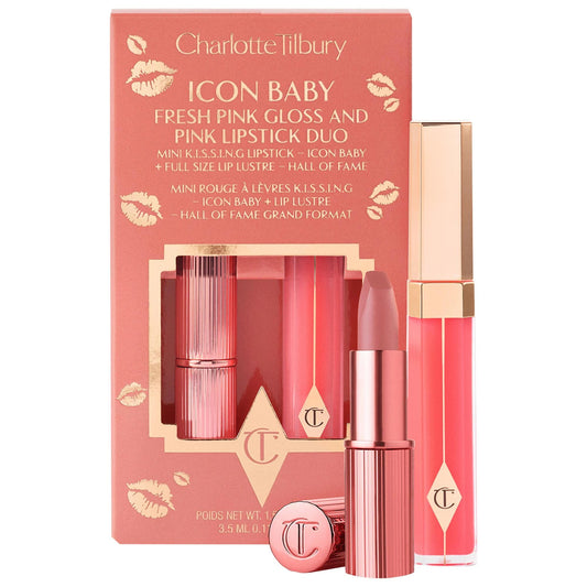Charlotte Tilbury K.I.S.S.I.N.G Lipstick and Lip Gloss Duos - Cruelty-Free, Hypoallergenic Makeup Set for Beauty Enthusiasts