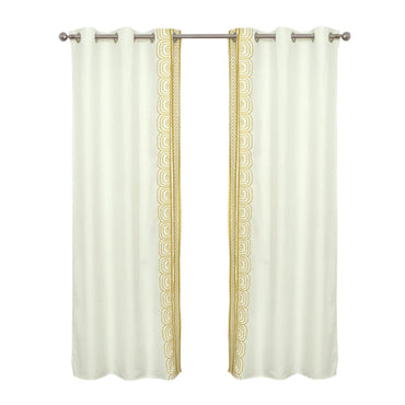 Global Embroidered Window Panel Pair