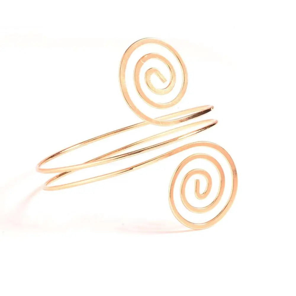 Gold Minimalist Spiral Arm Ring Jewelry