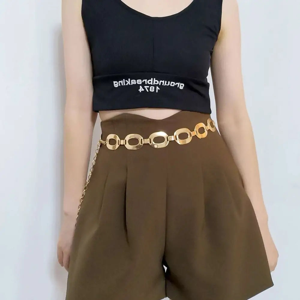 Gold Oval Link Jewelry Waist Chain