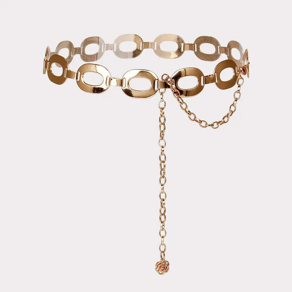 Gold Oval Link Jewelry Waist Chain