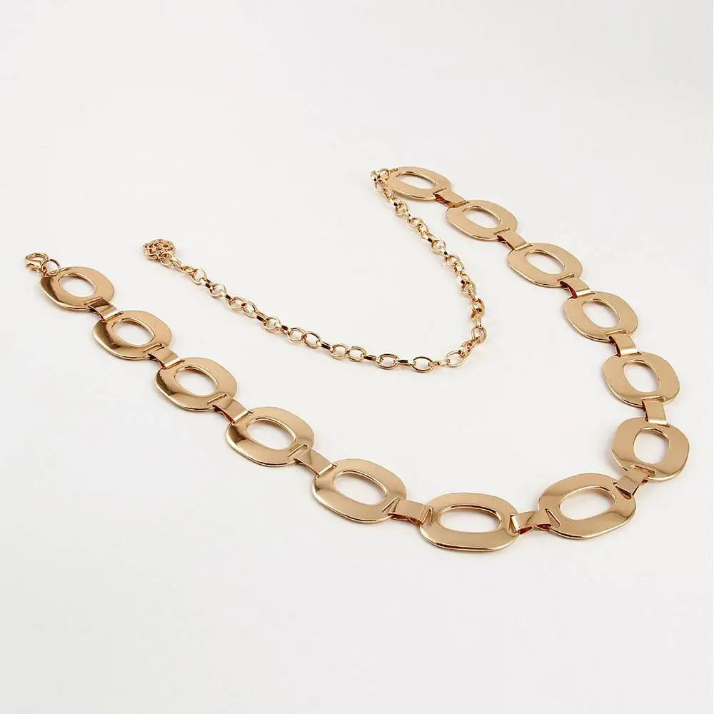 Gold Oval Link Jewelry Waist Chain