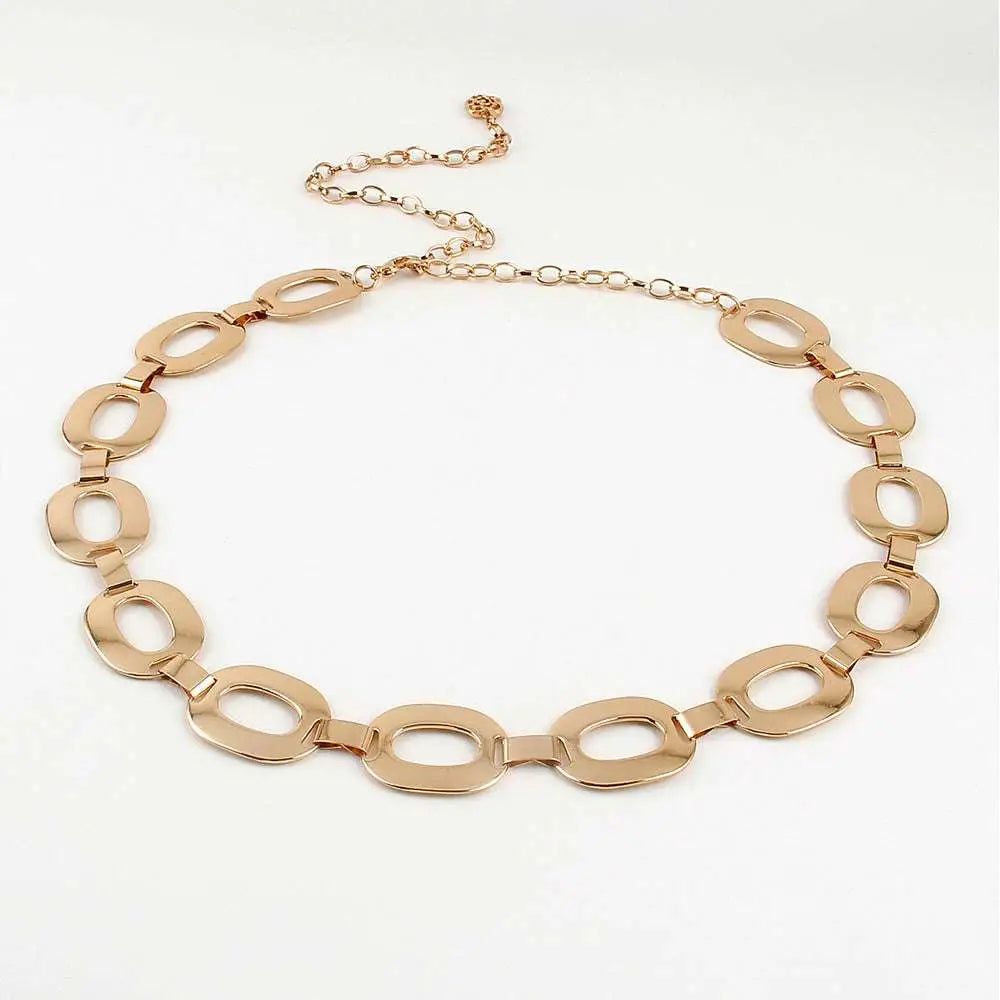 Gold Oval Link Jewelry Waist Chain