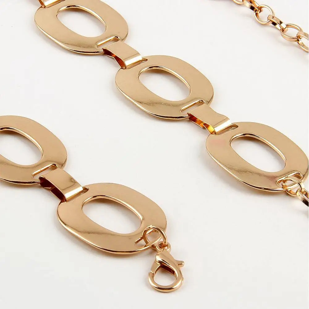 Gold Oval Link Jewelry Waist Chain