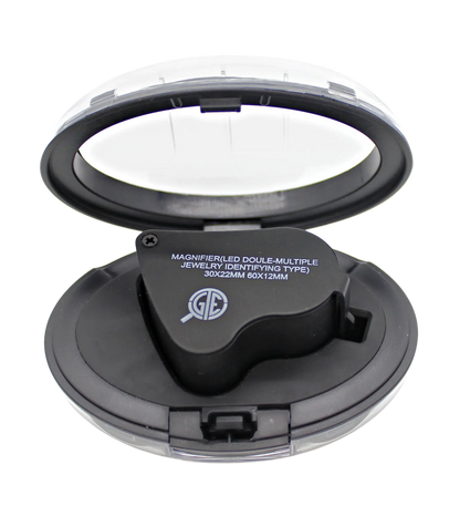 GTE 30X 60X Illuminated Jewelers Eye Loupe Foldable Magnifier Bright LED Light