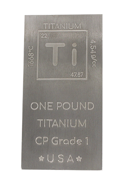 Titanium Bar - 1lb Laser Engraved .999 Pure Bar Chemistry Element Design Unique Rare Metal Gift for Teachers Students Paperweight