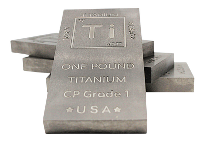 Titanium Bar - 1lb Laser Engraved .999 Pure Bar Chemistry Element Design Unique Rare Metal Gift for Teachers Students Paperweight