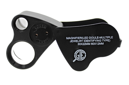 GTE 30X 60X Illuminated Jewelers Eye Loupe Foldable Magnifier Bright LED Light