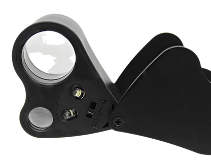 GTE 30X 60X Illuminated Jewelers Eye Loupe Foldable Magnifier Bright LED Light