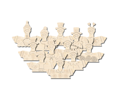 NEW Unfinished Wood Layered Holiday Geese Shelf Sitter | 8" Wide| 1/2" and 1/4" Wood | Wood Craft DIY