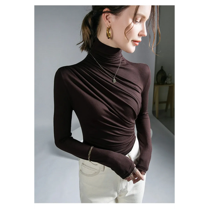 Gothic Pleated Turtleneck Top