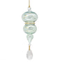 Double Sphere Blown Glass with Crystal Dangle - Green