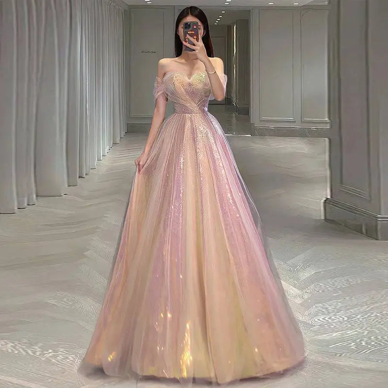 Gradient Mesh Slimming Annual Party Banquet Mermaid Dress