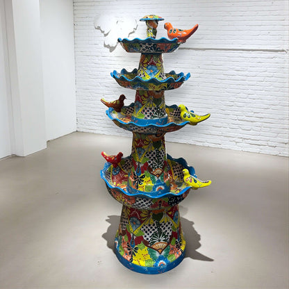 Grand Talavera Garden Fountain | Handmade Mexican Art