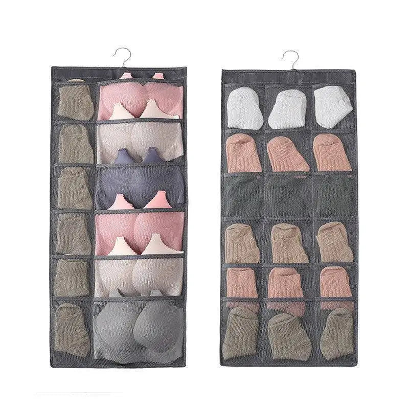 Gray Mesh Bra Hanging Storage Bag