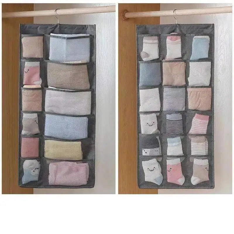 Gray Mesh Bra Hanging Storage Bag