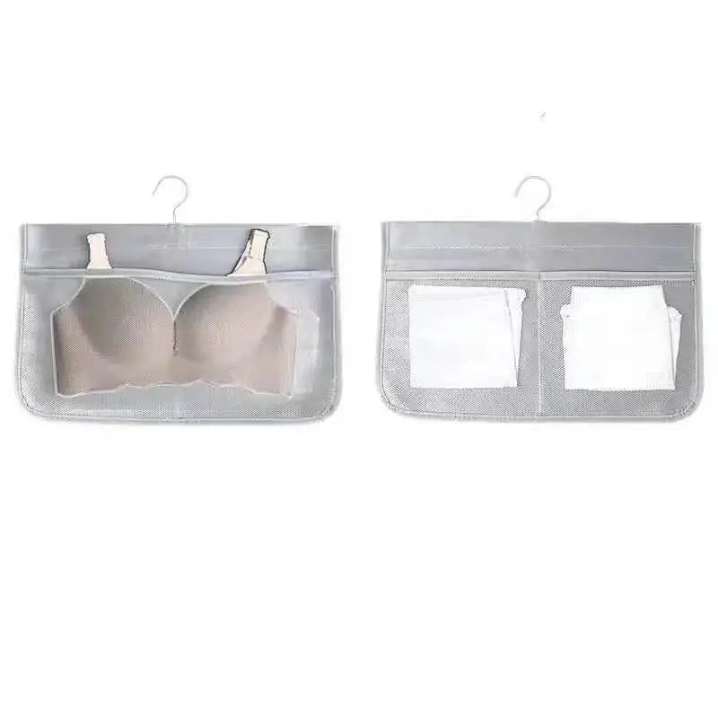 Gray Mesh Bra Hanging Storage Bag