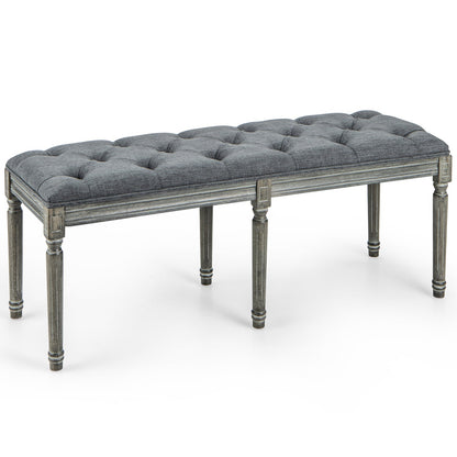 French Vintage Entryway Bench 47 Inch Upholstered Dining Bench