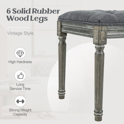 French Vintage Entryway Bench 47 Inch Upholstered Dining Bench