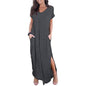 Women's Casual Loose Pocket Split Maxi Dress