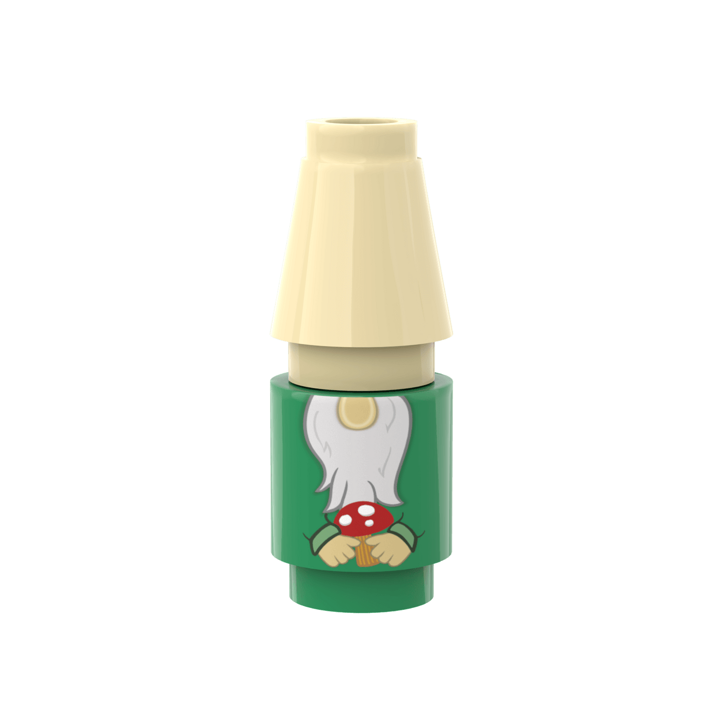 Green Garden Gnome - Custom Printed - Made Using LEGO® Parts