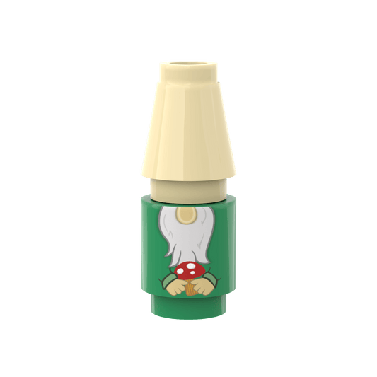 Green Garden Gnome - Custom Printed - Made Using LEGO® Parts