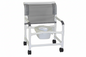 MJM International 126-4-NB Extra-wide Shower Chair 26" Internal Width, Open Front Seat0 Qt. Slide Out Commode Pail, 425 Lbs Weight Capacity