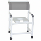 MJM International 122-3TW-SSDE Wide Shower Chair 22" Internal Width, 3" Twin Casters, Deluxe Elongated Open Front Soft Seat, 375 lbs Weight Capacity