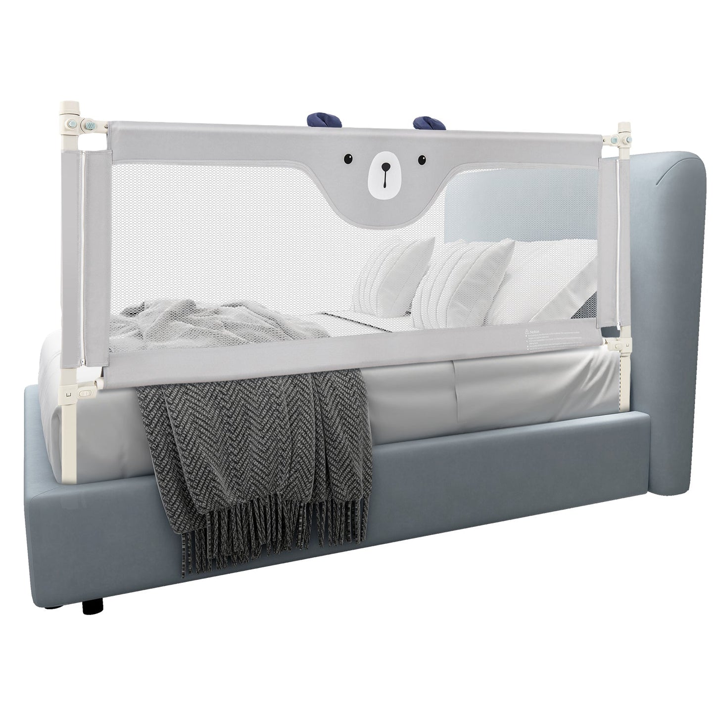 Vertical Lifting Baby Bed Rail with Double Safety Lock