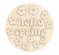 Unfinished Wood Groovy Hello Spring Door Sign Kit | Wood Craft Cutouts | 1/4" Thick |