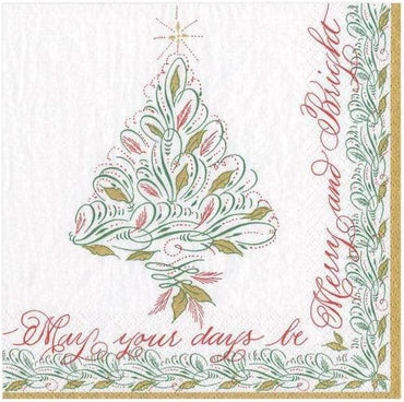 Christmas Calligraphy Paper Cocktail Napkins