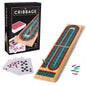 Classic Solid Wood Cribbage Board with Cards and Pegs