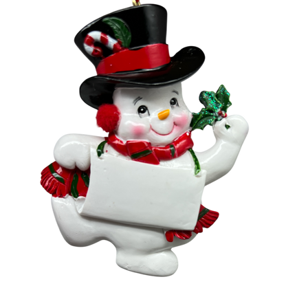 Snow Kid Ornament - Boy - Top hat