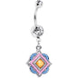 Yellow Gem Pink Baby Blue Orb Easter Sunday Dangle Belly Ring