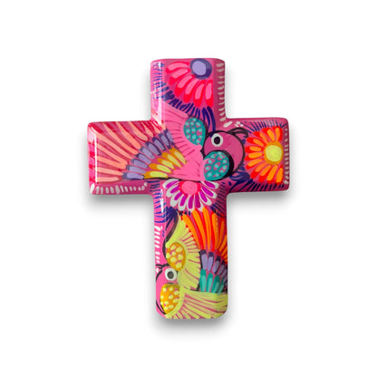 Guerrero Hand-Painted Cross Wall Art | Colorful Mexican Decor