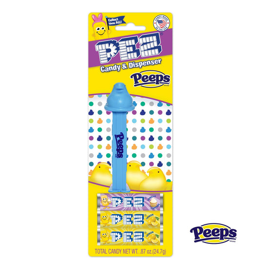 Pez Peeps Dispenser with 3 Candy Rolls - Blue