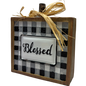 Black and White Check Table Sitter -