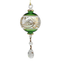 Special Etching Crystal Ball with Dangles Ornament - Green