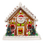 Lighted Gingerbread House With Ribbon Candy Roof - 9 Inch