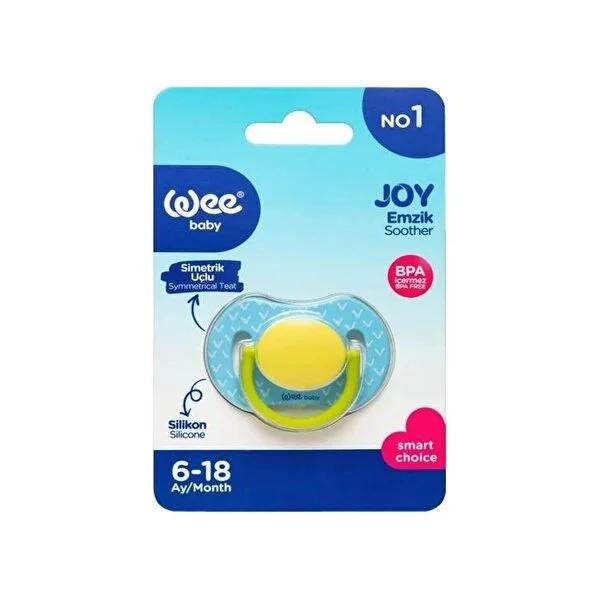 Wee Baby Emzik Joy Simetrik No 1 Baby Pacifier - BPA-Free, Sterilizable Silicone Pacifier for Newborns (0-6 Months)