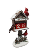 Cardinal Birdhouse Countdown Calendar - 11 Inch
