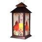 Christmas Cardinal Lantern with LED Candle - Joy