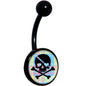 Pink Green Plaid Heart Skull Black Belly Ring
