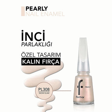 Flormar Pearly Nail Polish: Long-Lasting, High Pigment Shimmering Color for Elegant Nails - Snow Glam